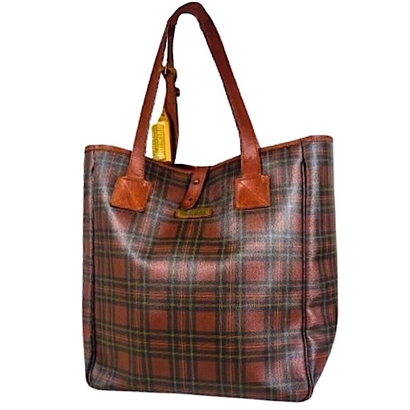 RALPH LAUREN Tartan Plaid Black Watch Oversized Camp School Diaper Bag Shopper - Picture 12 of 12